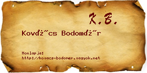 Kovács Bodomér névjegykártya